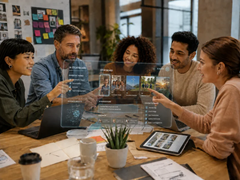 Grupo de personas diversas trabajando en proyecto
