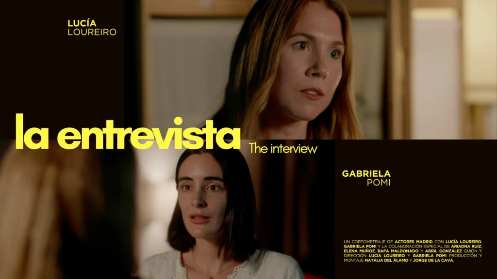 Cartell de La entrevista, de Gabriela Pomi i Lucía Loureiro, amb les seves dues protagonistes